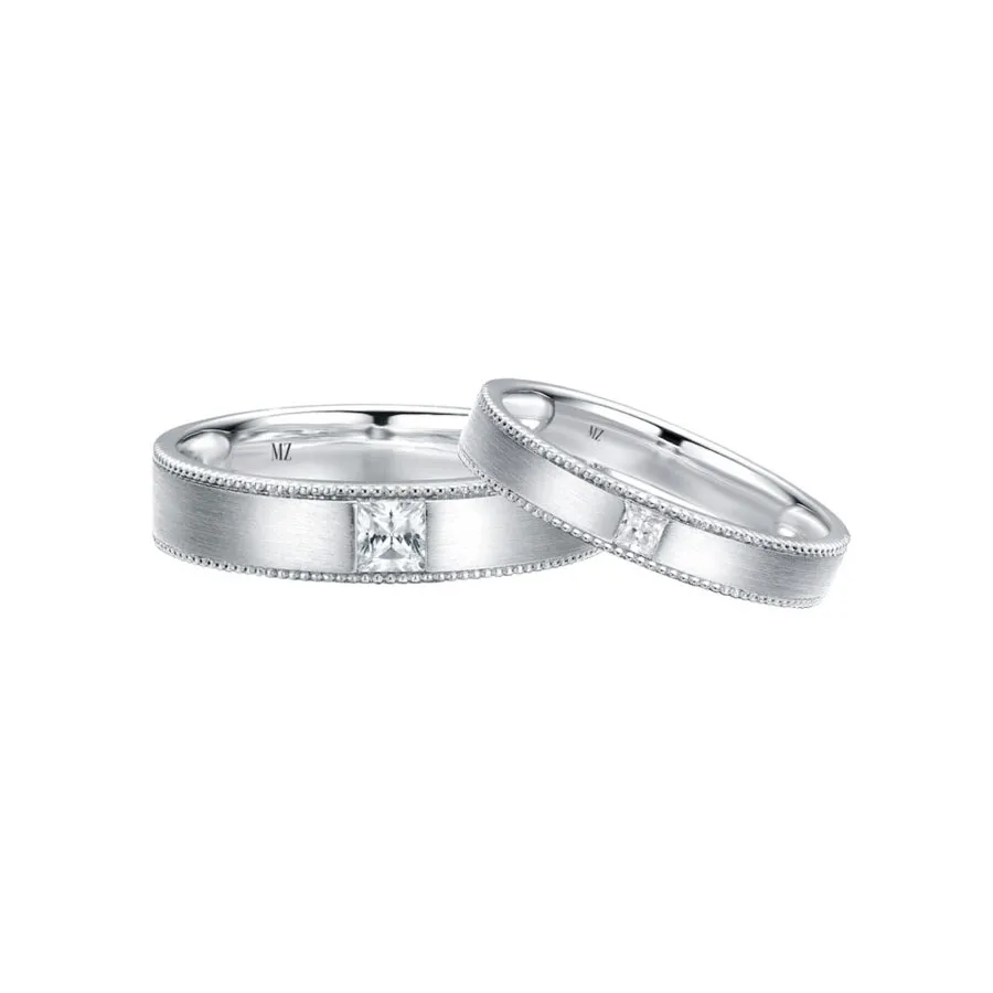 Meez - Nhẫn Cưới Meez Our Treasure Wedding Ring Vàng Trắng - Vua Hàng Hiệu