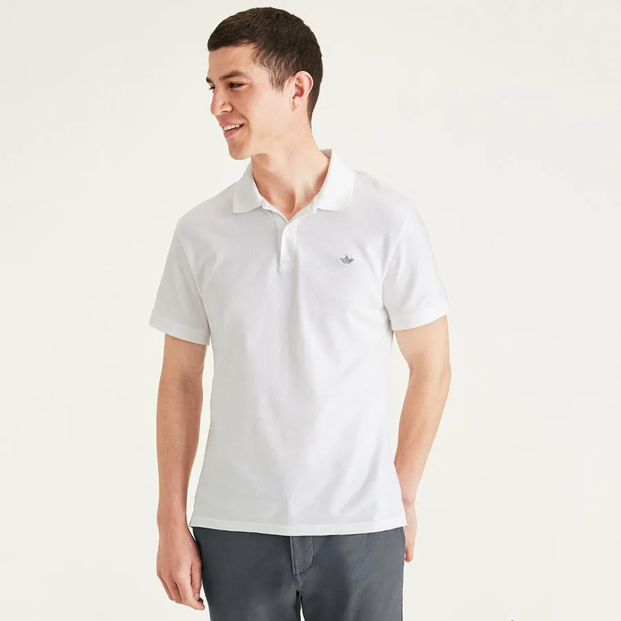 Thời trang Dockers - Áo Polo Dockers Slim Fit Rib Collar Polo Men A1159-0001 Màu Trắng - Vua Hàng Hiệu