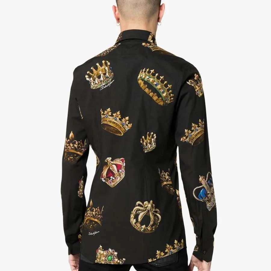 Mua Áo Sơ Mi Dolce & Gabbana Crown Print Fitted Shirt Black Size 37 - Dolce  & Gabbana - Mua tại Vua Hàng Hiệu h038722