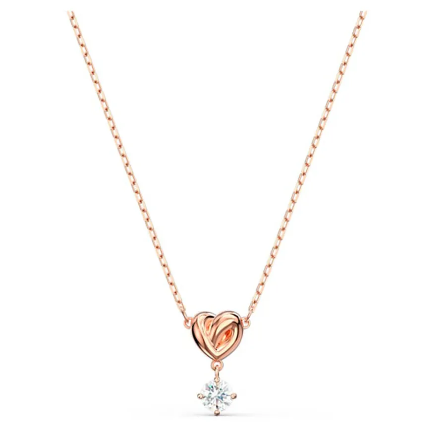 Dây Chuyền Swarovski Lifelong Heart Pendant Heart, White, Rose Gold-Tone Plated 5516542