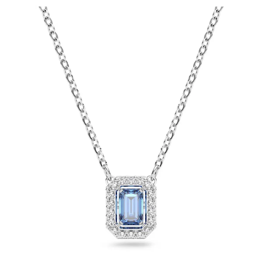 Dây Chuyền Swarovski Millenia Necklace Octagon Cut Swarovski Zirconia, Blue, Rhodium Plated 5614926
