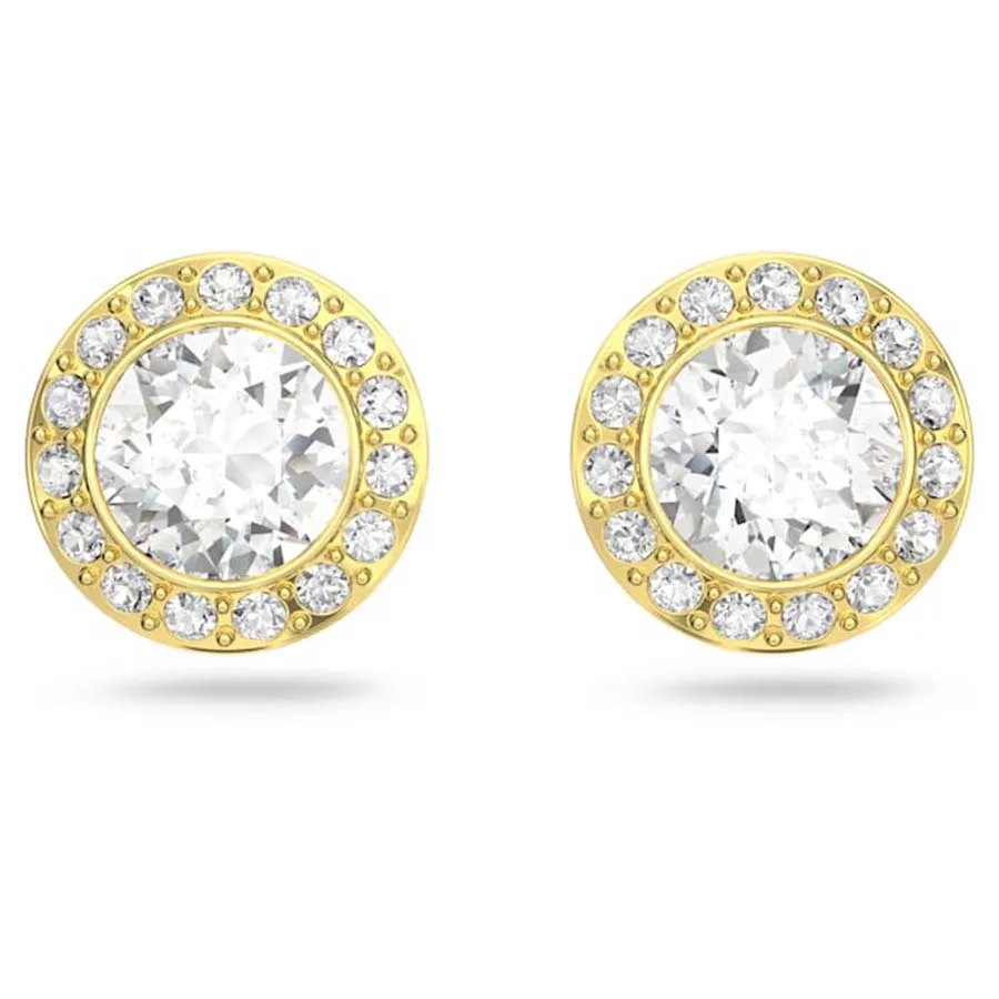 Khuyên Tai Swarovski Angelic Stud Earrings Round, White, Gold-Tone Plated 5505470
