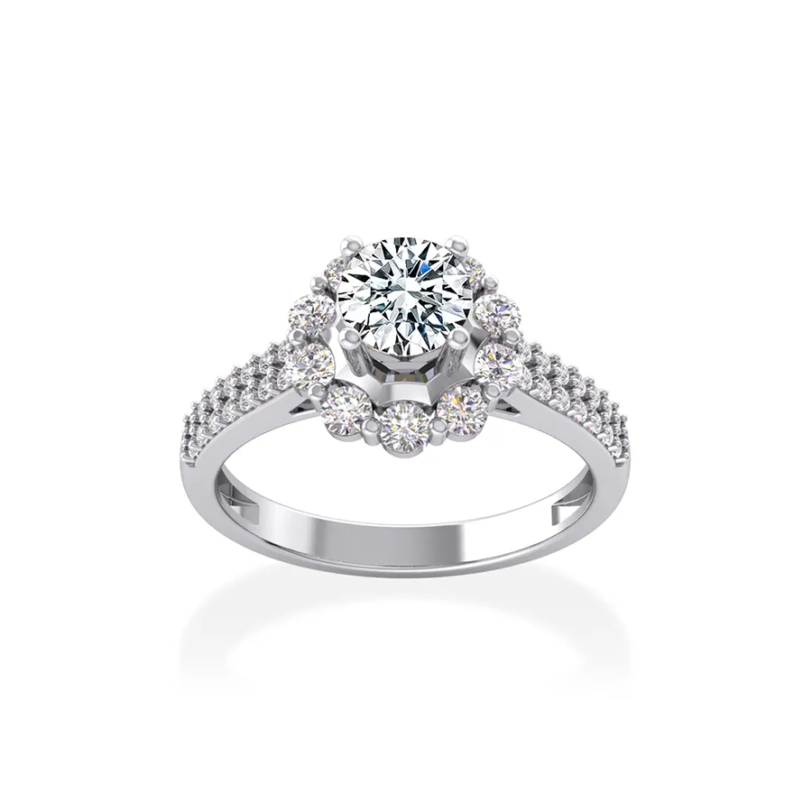 Trang sức Jemmia Diamond Nữ - Nhẫn Jemmia Diamond Moissanite Nữ 14K NF2021102348 Vàng Trắng (Giá Chưa Bao Gồm Đá Chủ) - Vua Hàng Hiệu