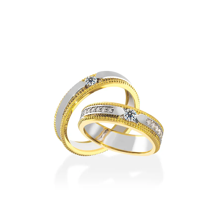 Trang sức Nhẫn cưới - Nhẫn Cưới Kim Cương Nữ Jemmia Diamond 18K NC2021102335 Màu Vàng (Giá Chưa Bao Gồm Đá Chủ) - Vua Hàng Hiệu