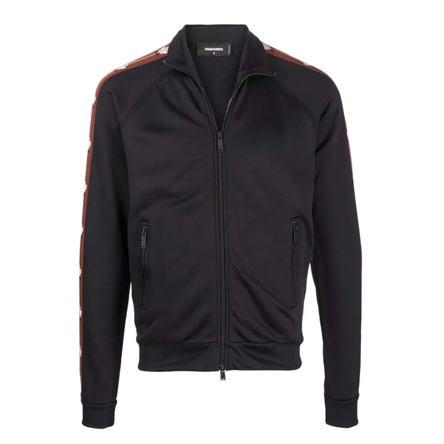 Áo Khoác Dsquared2 Logo Zipped Bomber Jacket Màu Đen Size M
