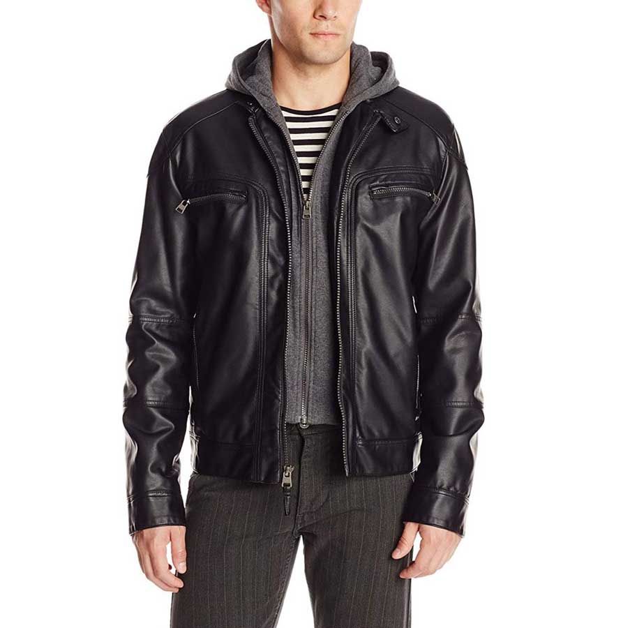 Mua Áo Khoác Da Nam Calvin Klein CK Faux-Leather Moto Jacket With Hoodie  Màu Đen - Calvin Klein - Mua tại Vua Hàng Hiệu h039651