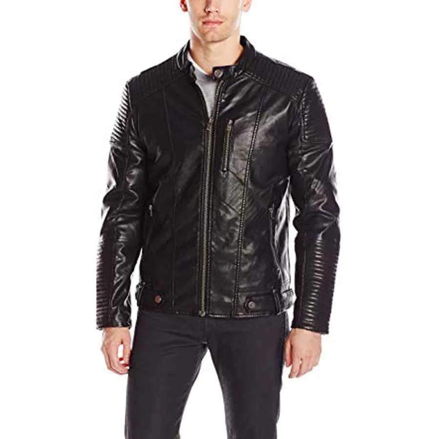 Thời trang - Áo Khoác Da Nam X-Ray Moto Faux Leather Jacket Màu Đen - Vua Hàng Hiệu