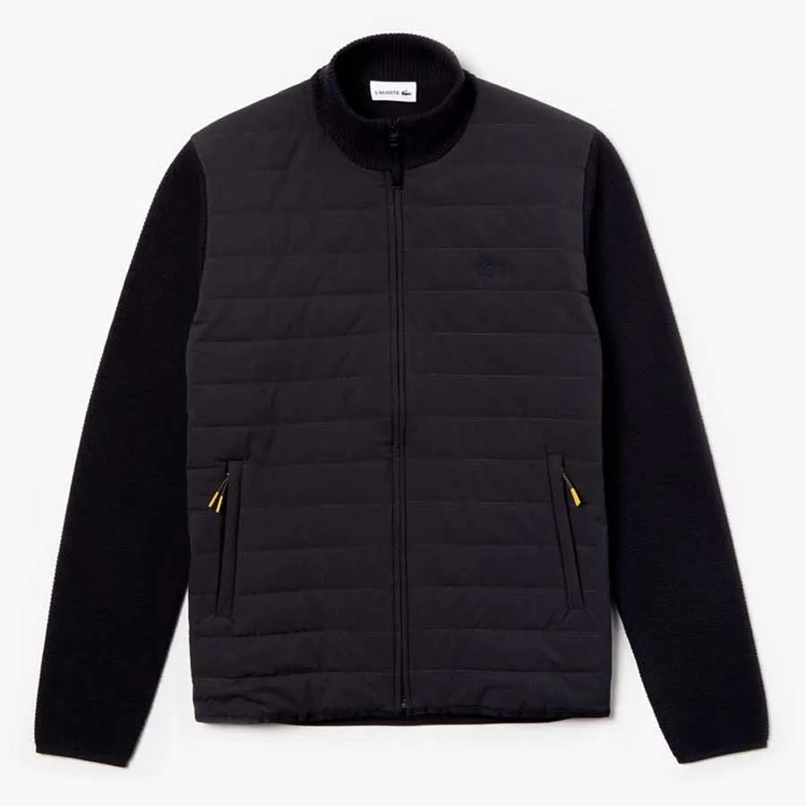 Material Quilted Hybrid Zip Cardigan 