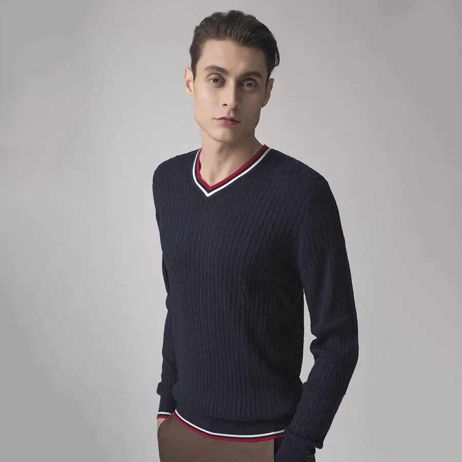 Thời trang 100% merino wool - Áo Len Nam Giovanni MA005-BL Màu Đen Size 52 - Vua Hàng Hiệu