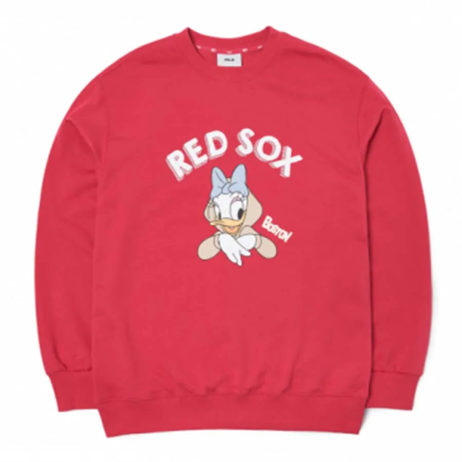 Thời trang MLB Đỏ - Áo Nỉ Sweater MLB Donald Duck Overfit Sweatshirt Boston Red Sox 3AMTD1014-43RDL Màu Đỏ - Vua Hàng Hiệu
