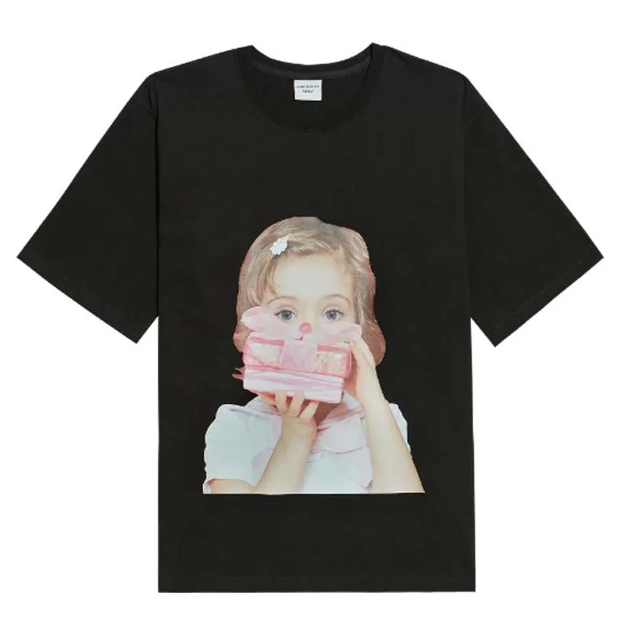 Acmé De La Vie Cotton - Áo Phông Acmé De La Vie ADLV Hàn Quốc Baby Face Short Sleeve T-Shirt Black Gift Màu Đen - Vua Hàng Hiệu