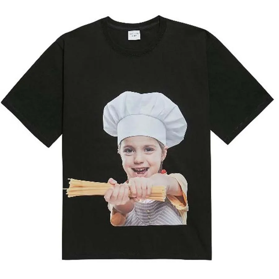 Acmé De La Vie Cotton - Áo Phông Acmé De La Vie ADLV Hàn Quốc Baby Face Short Sleeve T-Shirt Black Pasta Màu Đen - Vua Hàng Hiệu