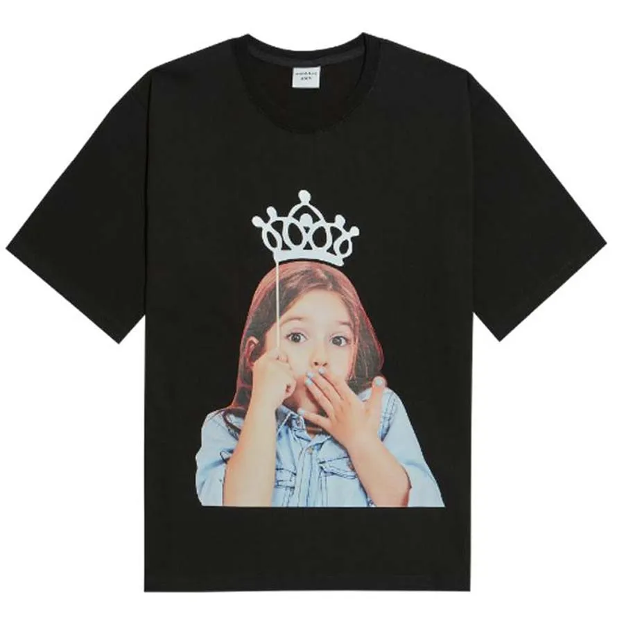 Acmé De La Vie Cotton - Áo Phông Acmé De La Vie ADLV Hàn Quốc Baby Face Short Sleeve T-Shirt Black Tiara Màu Đen - Vua Hàng Hiệu