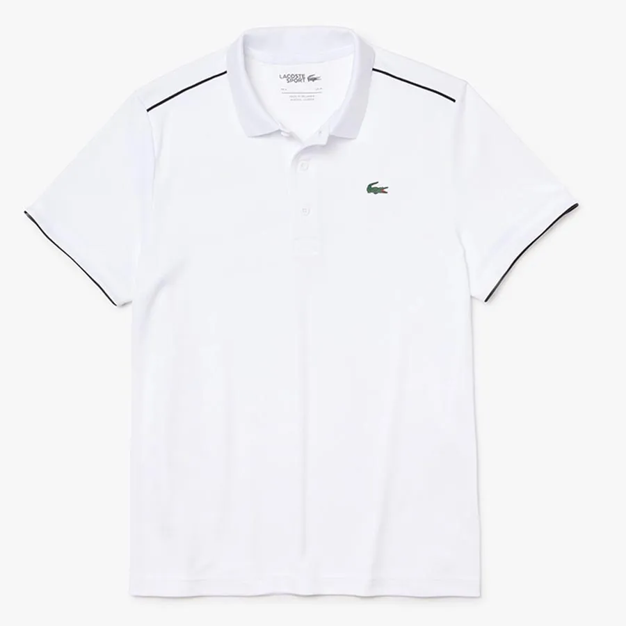 Áo Phông  Lacoste Men's  Sport Contrast Piping Breathable Piqué Polo Shirt Màu Trắng Size S