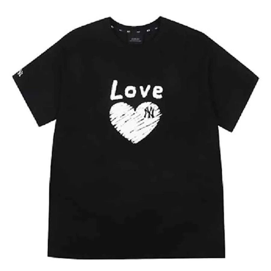 MLB 70% Cotton / 30% Polyester - Áo Phông MLB Heart Love Over Fit Tshirt 31TSH2131-50L Màu Đen - Vua Hàng Hiệu