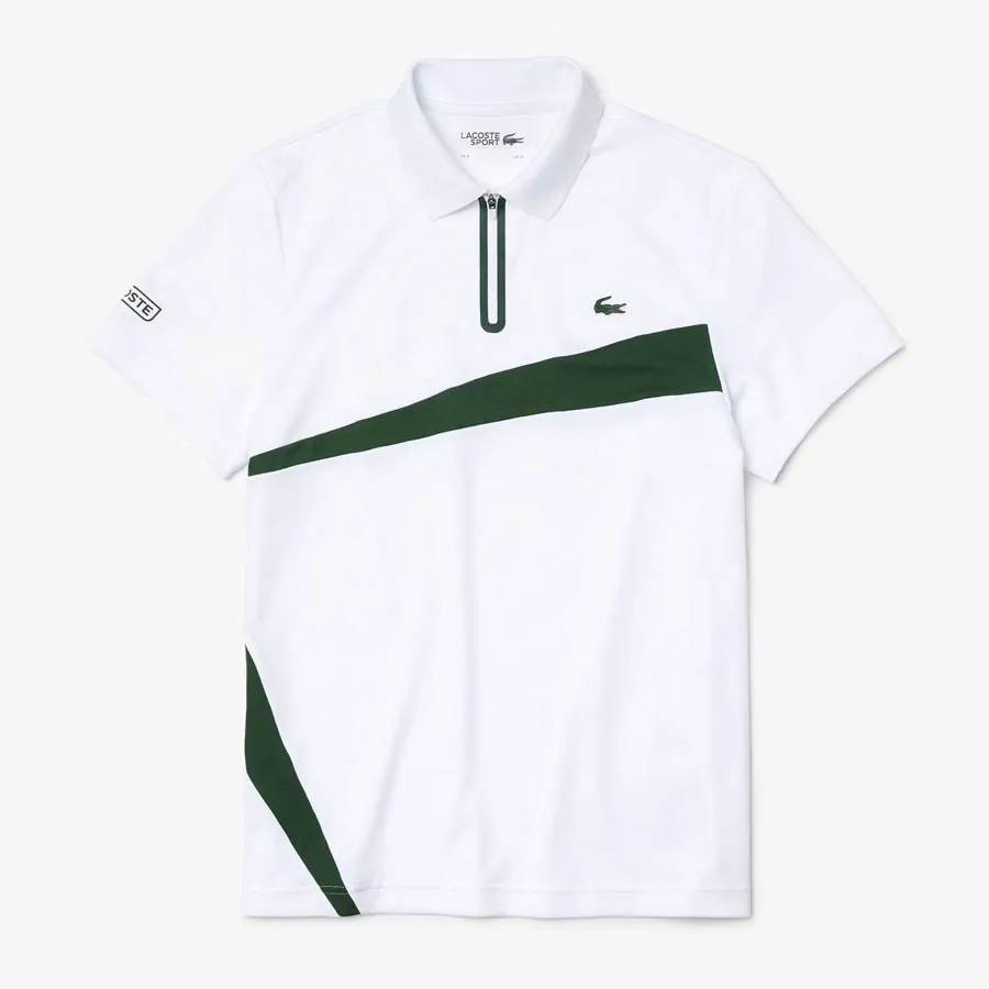 men's lacoste sport breathable print piqué tennis polo shirt