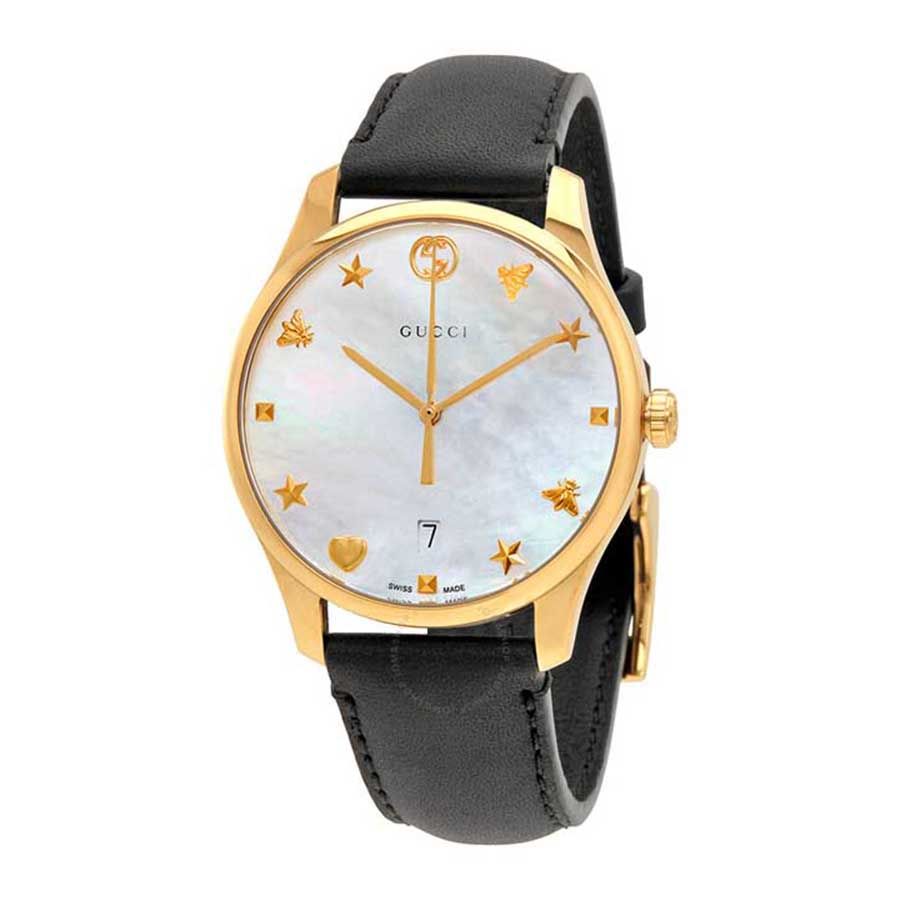 Arriba 95+ imagen gucci g-timeless mother of pearl dial watch