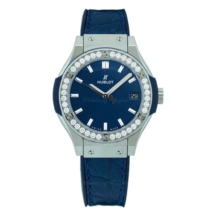 Đồng Hồ Hublot Classic Fusion Blue Titanium Diamonds 38mm 581.NX.7170.LR.1104