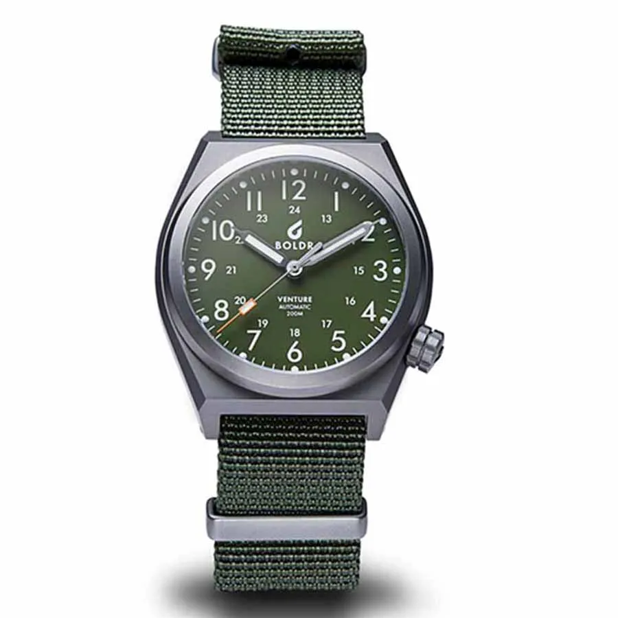 Đồng hồ Titanium, kính sapphire, vải nato nylon - Đồng Hồ Nam Boldr Venture Jungle Màu Xanh Green - Vua Hàng Hiệu