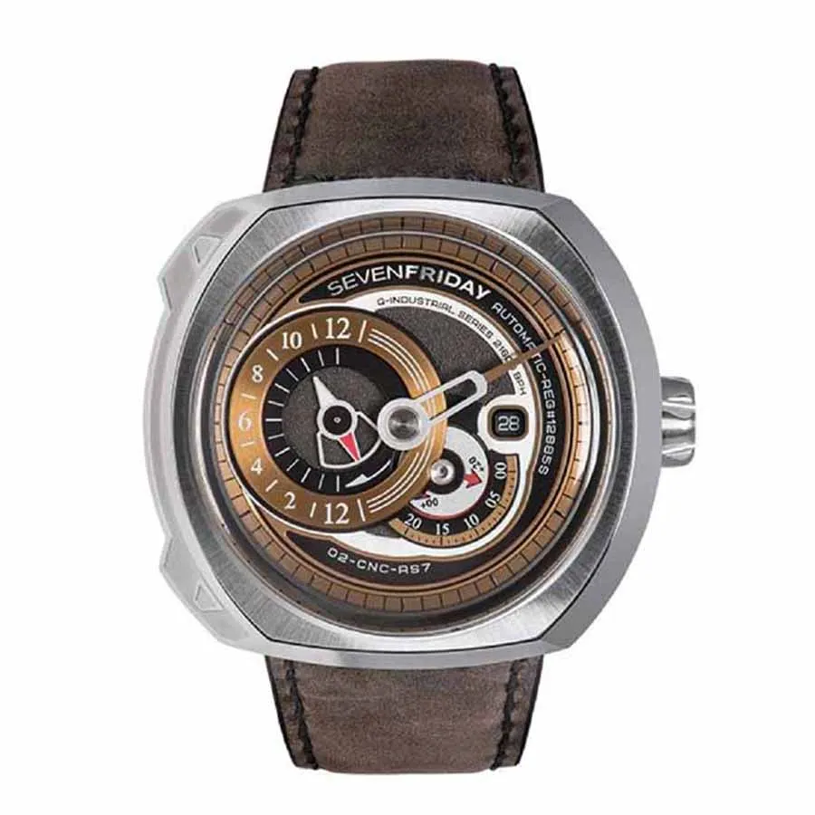 Đồng hồ SevenFriday - Đồng Hồ Nam SevenFriday Q-Series Brown Dial Automatic Men Watch Q2/02 - Vua Hàng Hiệu