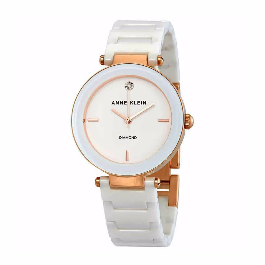 Đồng hồ - Đồng Hồ Nữ Anne Klein White Dial White Ceramic Ladies Watch 1018RGWT Màu Trắng - Vua Hàng Hiệu