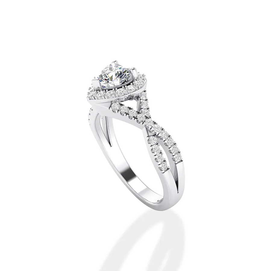 Trang sức Jemmia Diamond Nữ - Nhẫn Cầu Hôn Jemmia Diamond 18K VNF2021082215 Vàng Trắng Đính Kim Cương (Giá Chưa Bao Gồm Đá Chủ) - Vua Hàng Hiệu