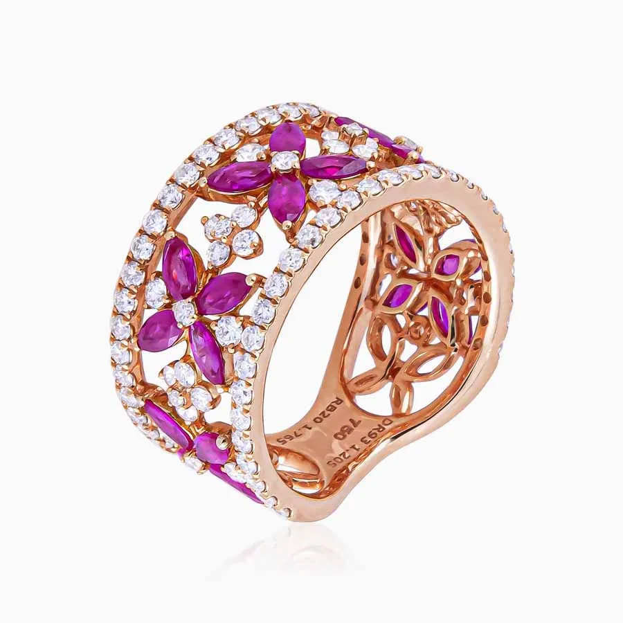 Lộc Phúc Fine Jewelry - Nhẫn Lộc Phúc Fine Jewelry F1B.DFH0010RR Vàng Hồng Đính Kim Cương - Vua Hàng Hiệu