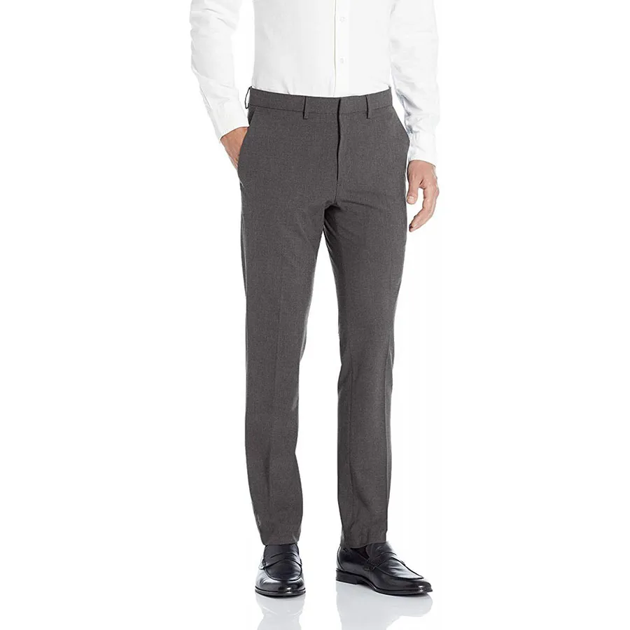 Kenneth Cole - Quần Tây Kenneth Cole Reaction 4-Way Stretch Solid Gab Slim Fit Dress Pant Màu Xám - Vua Hàng Hiệu