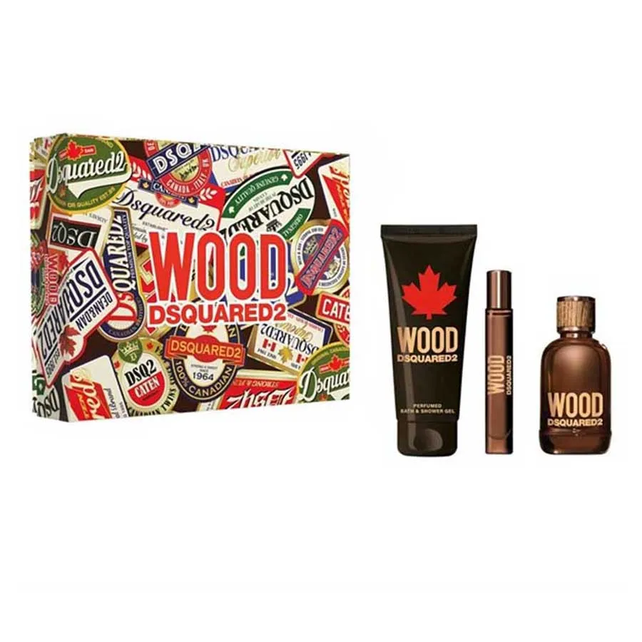 Nước hoa DSquared2 Nam - Set Nước Hoa Dsquared2 Wood For Him 3pcs ( EDT 100ml & EDT 10ml & SG 150ml ) - Vua Hàng Hiệu