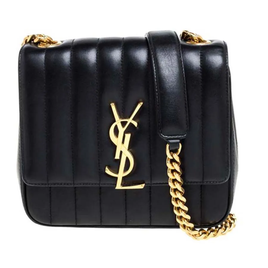 Túi xách - Túi Đeo Chéo Nữ Yves Saint Laurent YSL Black Quilted Leather Small Vicky Crossbody Flap Bag Màu Đen - Vua Hàng Hiệu