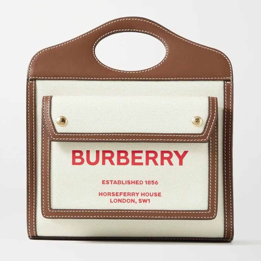Mua Túi Xách Burberry Mini Leather-Trimmed Printed Canvas Tote Màu Nâu  Trắng - Burberry - Mua tại Vua Hàng Hiệu h039837