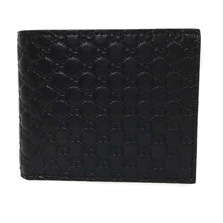 Ví Gucci Men’s Black Leather Monogram Wallet Màu Đen