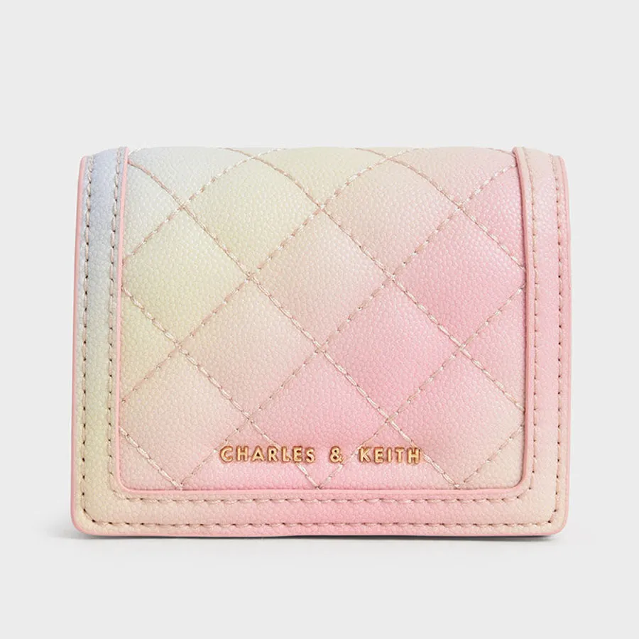 Ví Nữ Charles & Keith CNK Micaela Quilted Card Holder Multi 50701179 Phối Màu