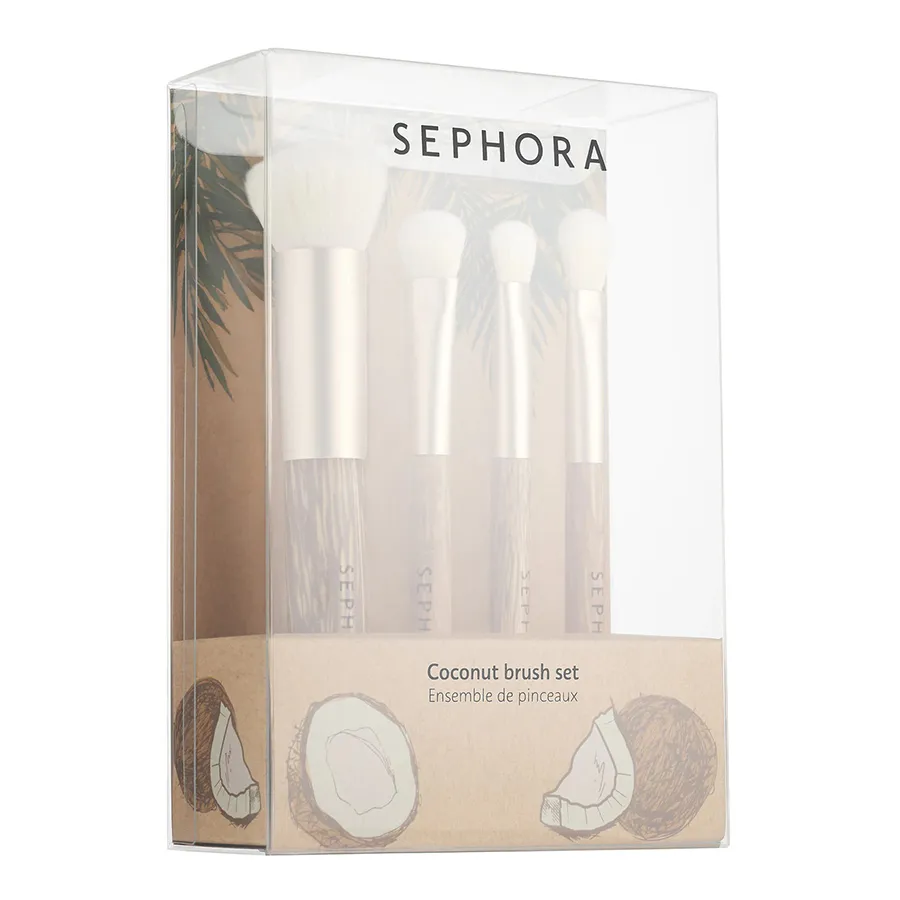 Sephora Favorites Nữ - Bộ Cọ Trang Điểm Sephora Favorites Coconut Mini Brush Set 4 Cây - Vua Hàng Hiệu
