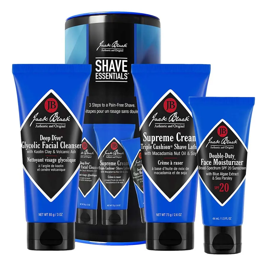 Mỹ phẩm - Bộ Chăm Sóc Da Dành Cho Nam Jack Black Shave Essentials ™ Set 3 Món - Vua Hàng Hiệu