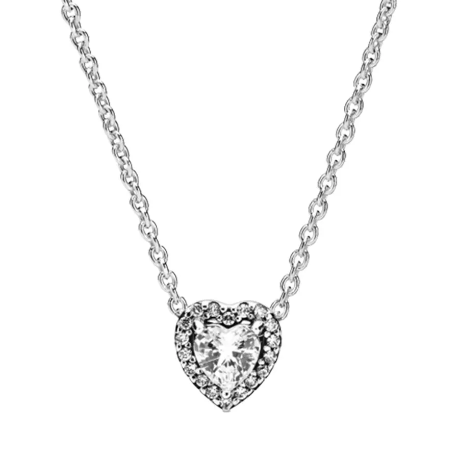 Dây Chuyền Pandora Elevated Heart Necklace Màu Bạc