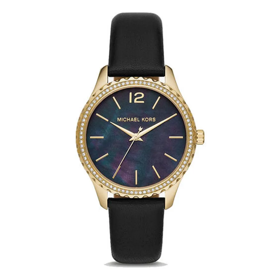 Michael Kors Mens Chronograph Quartz Leather Strap Black Dial 45mm Watch   MK8535