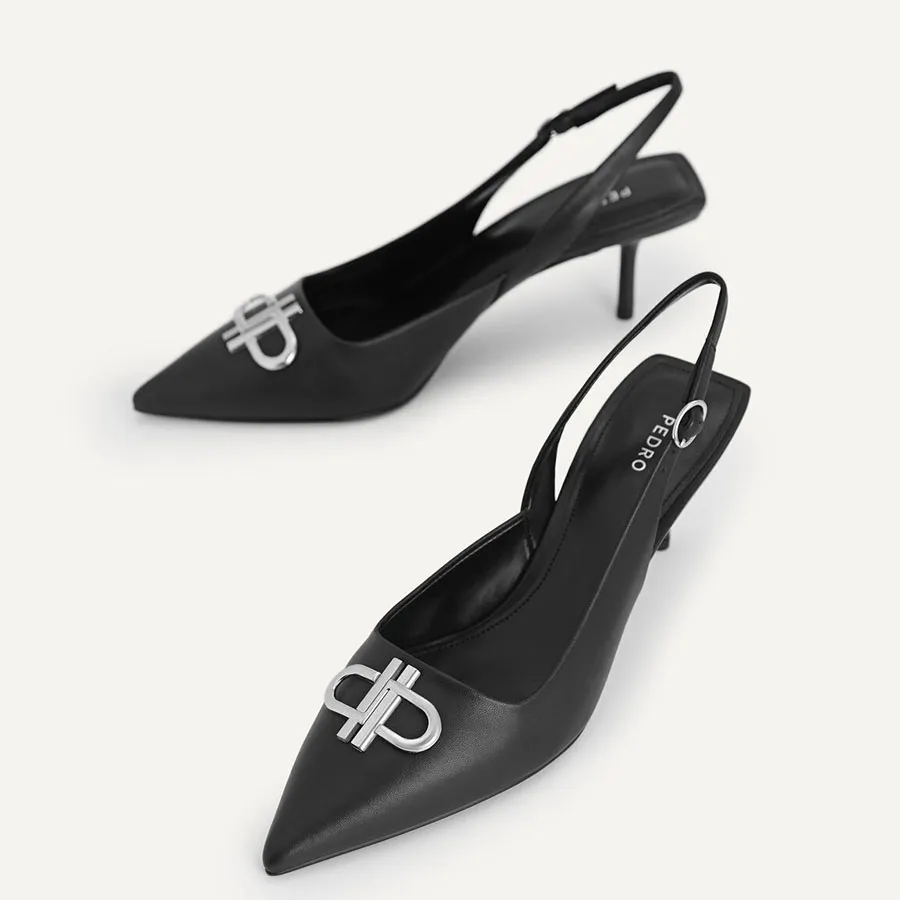 ★PEDRO★PEDRO Icon Leather Pointed Slingback Pumps/送料込 Black PEDRO Studio Liza Leather Slingback Pumps