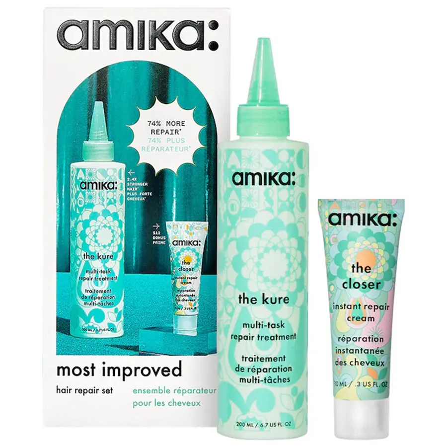 Amika - Set Chăm Sóc Tóc Amika Most Improved The Kure Multi-Task Treatment Hair Repair Set 2 Món - Vua Hàng Hiệu