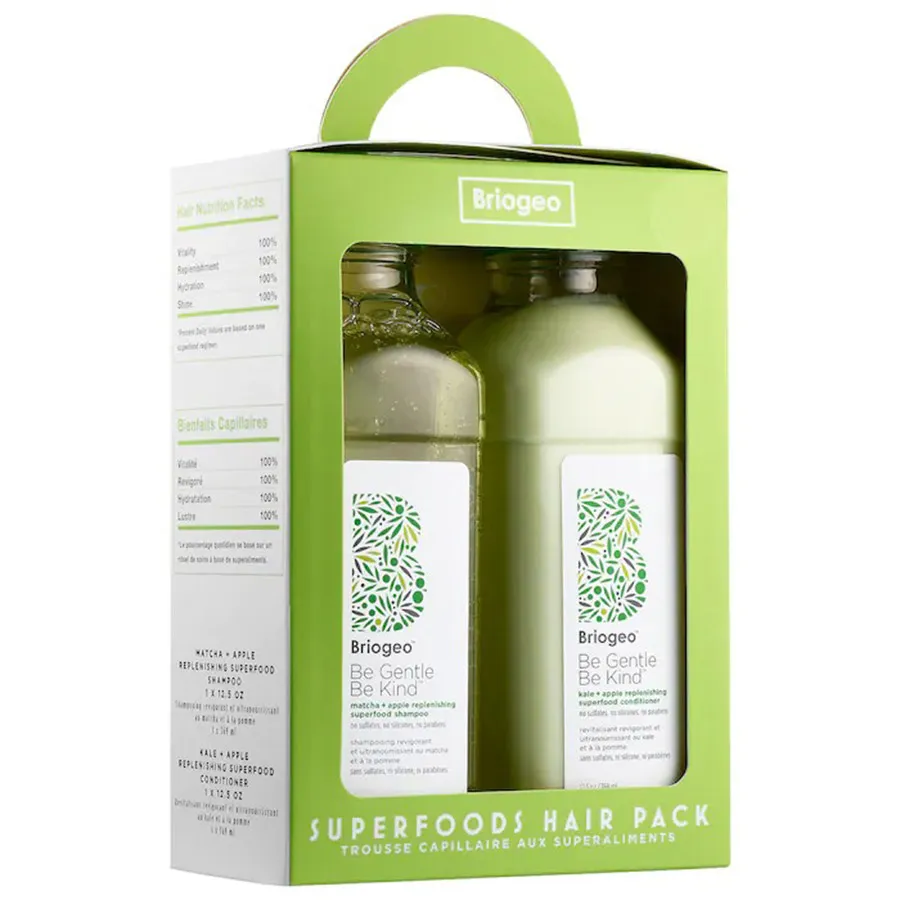Order Set Dầu Gội + Dầu Xả Briogeo Superfoods Apple, Matcha + Kale Replenishing Shampoo