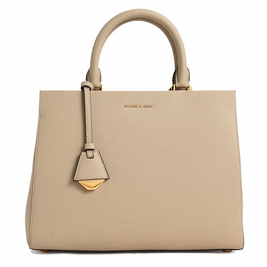 Túi Đeo Chéo Nữ Charles & Keith CNK Large Double Handle Bag – Sand 50160095-2 Màu Be