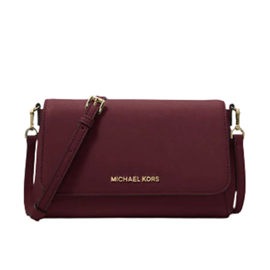 Túi Xách Michael Kors MK Medium Saffiano Leather Convertible Crossbody Bag Merlot 35T8GTTU2L Màu Đỏ Thẫm