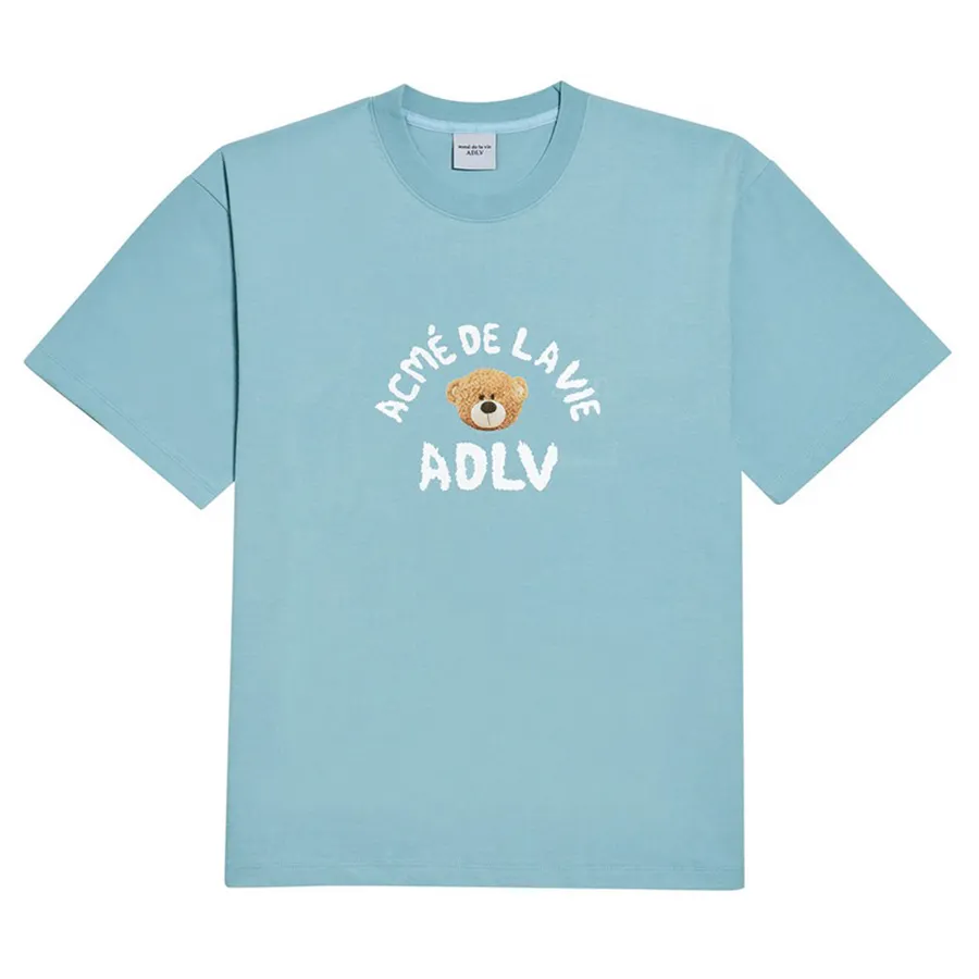 Áo Phông Acmé De La Vie Teddy Bear Short Sleeve T-Shirt Màu Xanh Blue Size 1