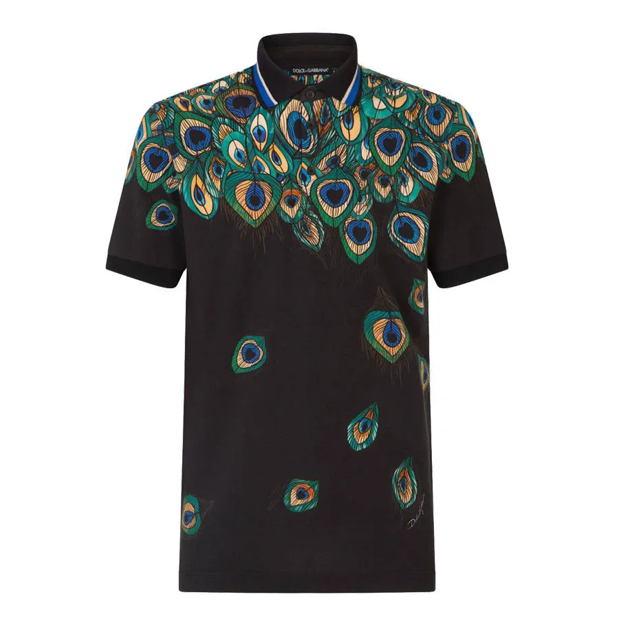 Mua Áo Phông Dolce & Gabbana Cotton Feather-Print Piqué Polo Shirt In Black  Họa Tiết Size 46 - Dolce & Gabbana - Mua tại Vua Hàng Hiệu h042360
