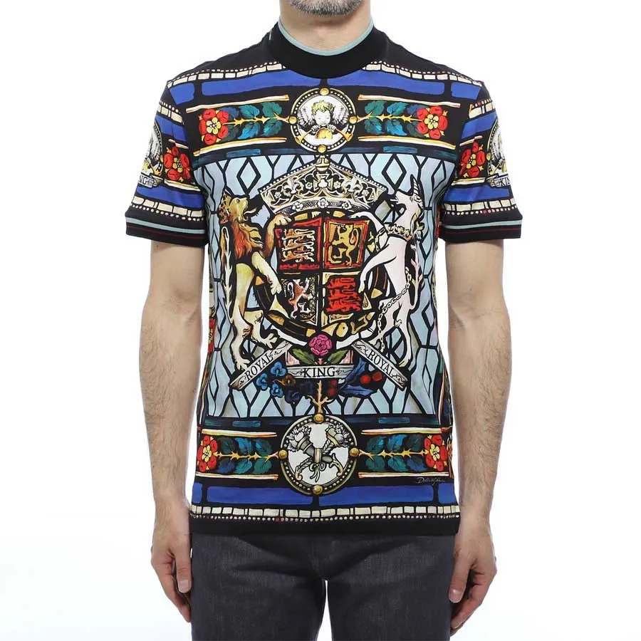 Thời trang In họa tiết - Áo Phông Nam Dolce & Gabbana D&G Stained Glass Print T-Shirt In Họa Tiết - Vua Hàng Hiệu