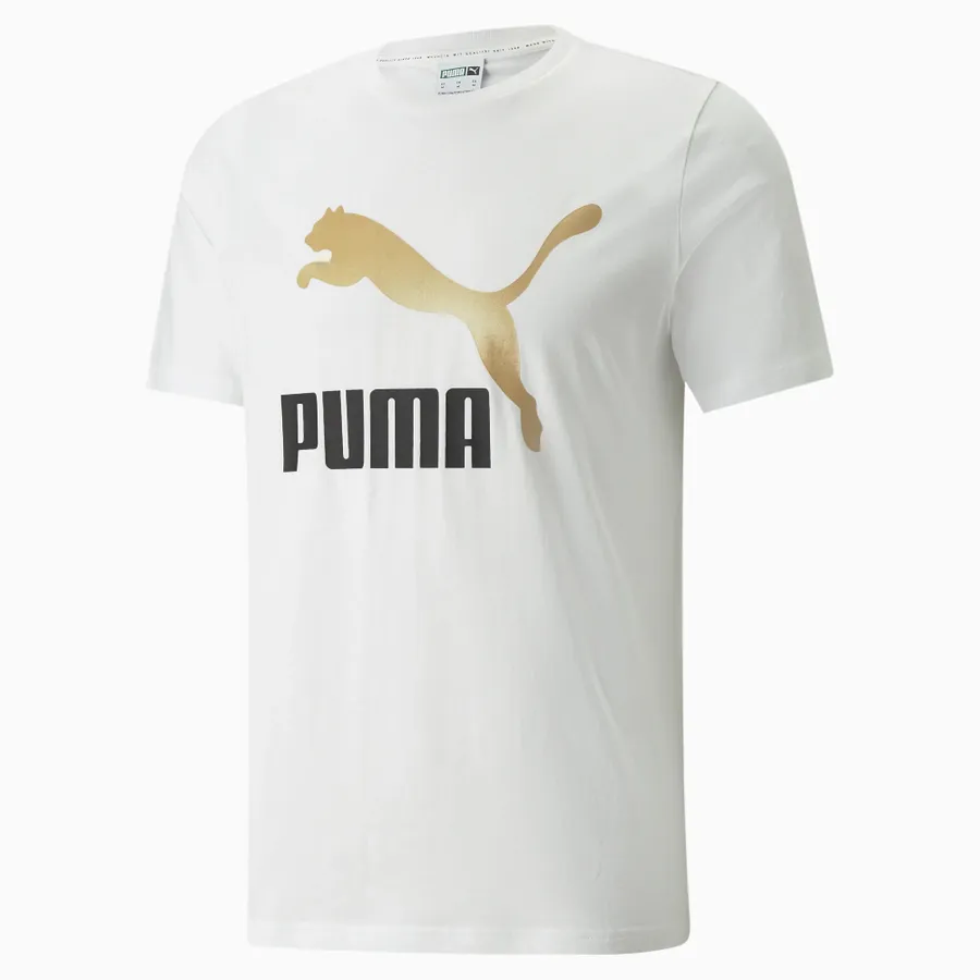 Thời trang Puma Trắng - Áo Thun Puma Classics Logo Metallic Men's Tee 534711_02 Màu Trắng - Vua Hàng Hiệu
