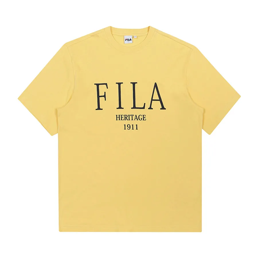 Fila Vàng - Áo Thun Unisex Fila Heritage Serif Logo FE2RSD5111X-YEW Màu Vàng - Vua Hàng Hiệu