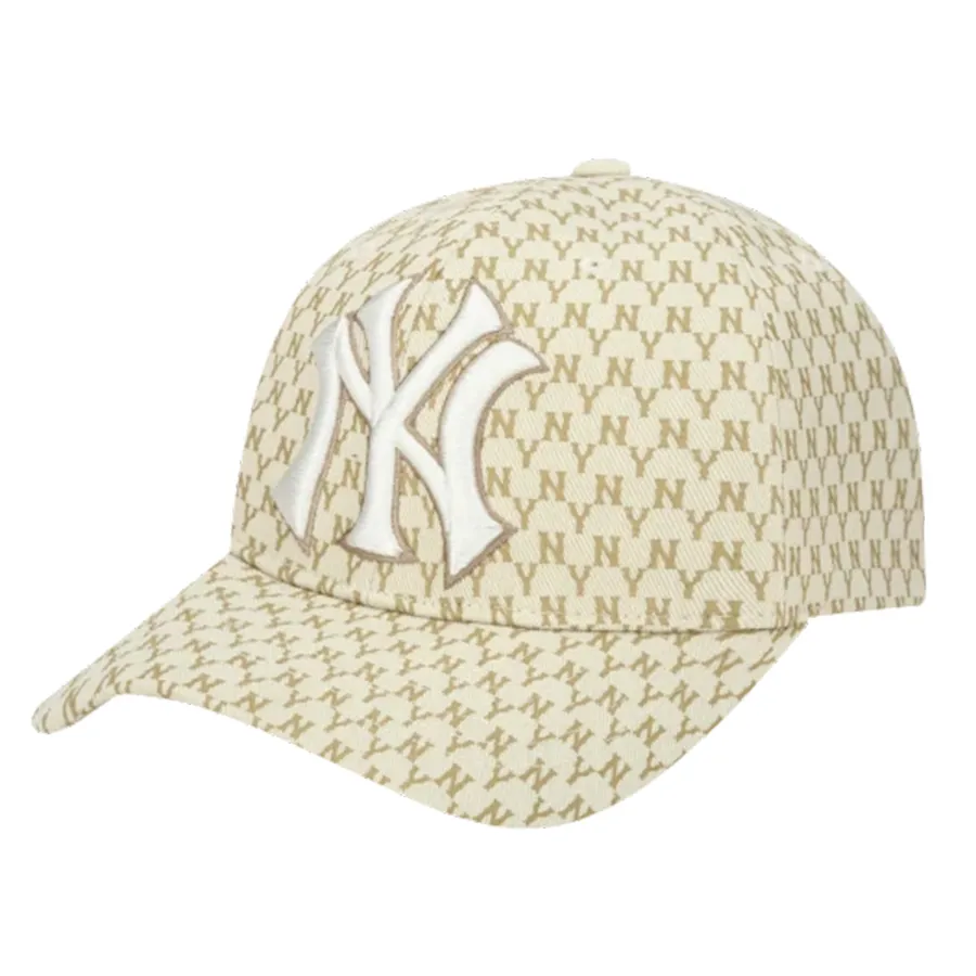 Mũ nón MLB Be - Mũ MLB NY Monogram Milk 32CPFB111-50B Màu Be - Vua Hàng Hiệu