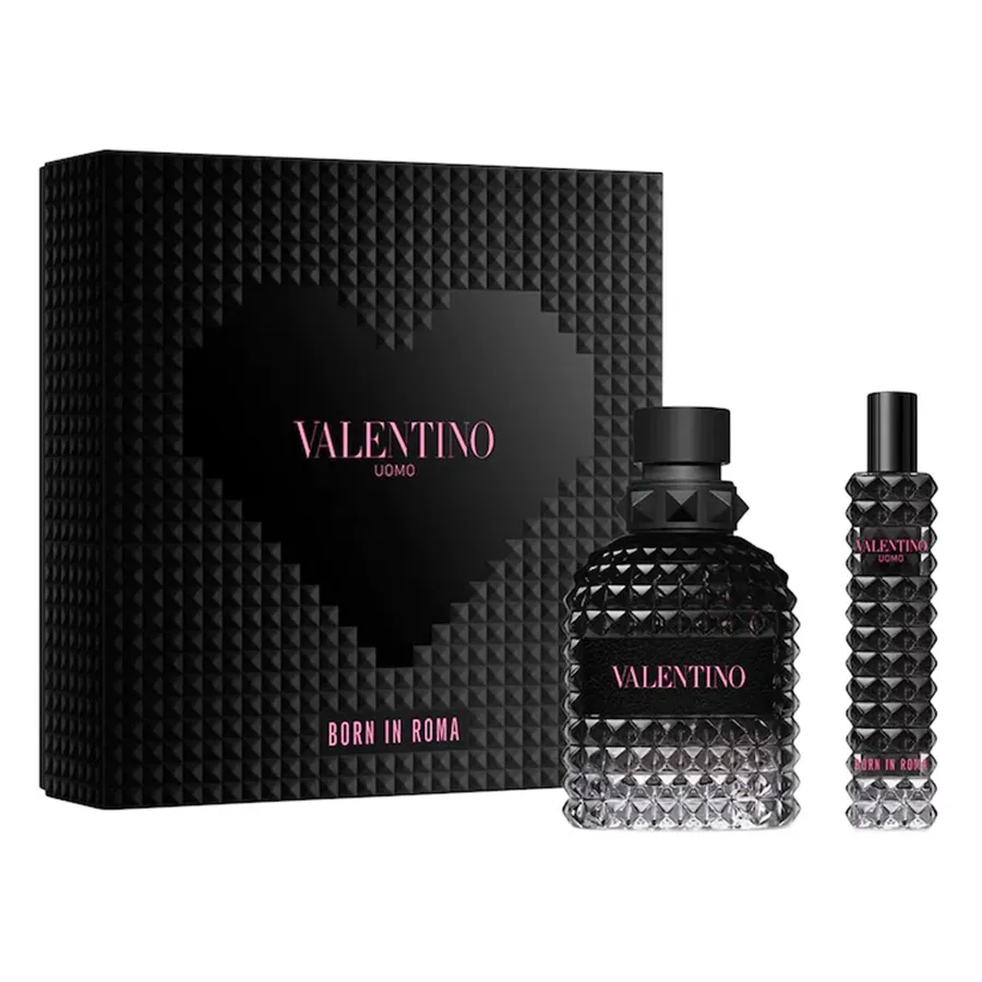 Nước hoa Valentino Bộ sản phẩm - Set Nước Hoa Valentino Born in Roma Uomo Cologne (50ml + 14.8ml) - Vua Hàng Hiệu