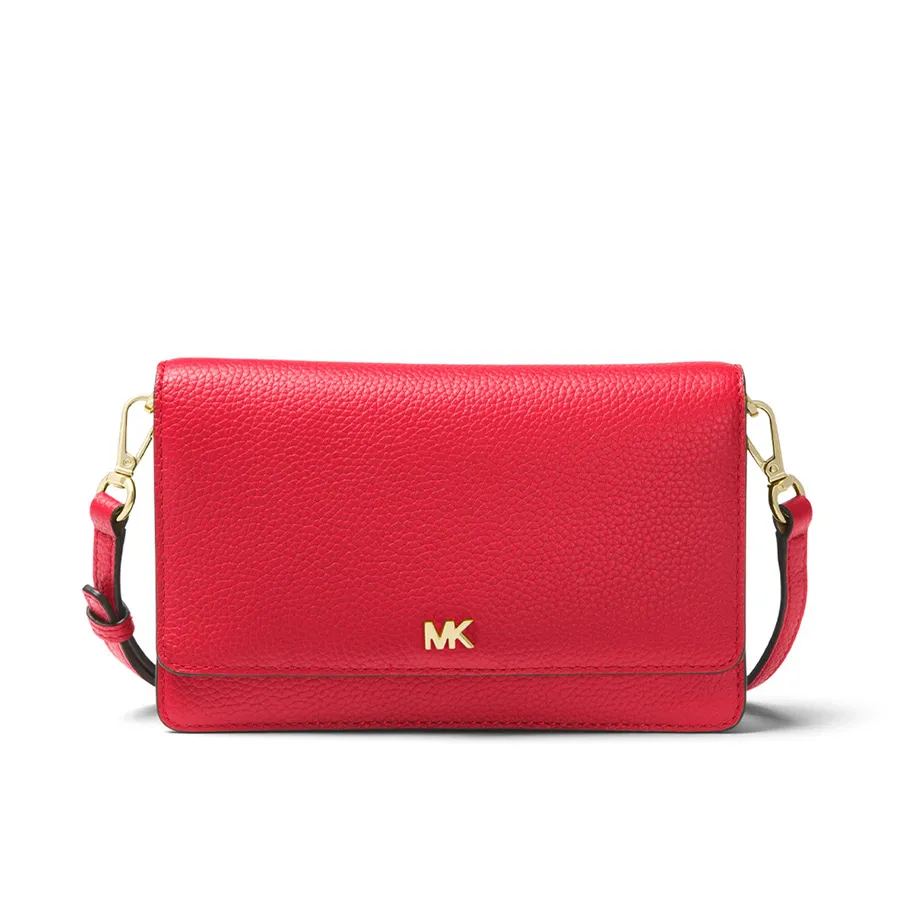 Túi Đeo Chéo Michael Kors MK Pebbled Leather Convertible Crossbody Bag Bright Red Màu Đỏ